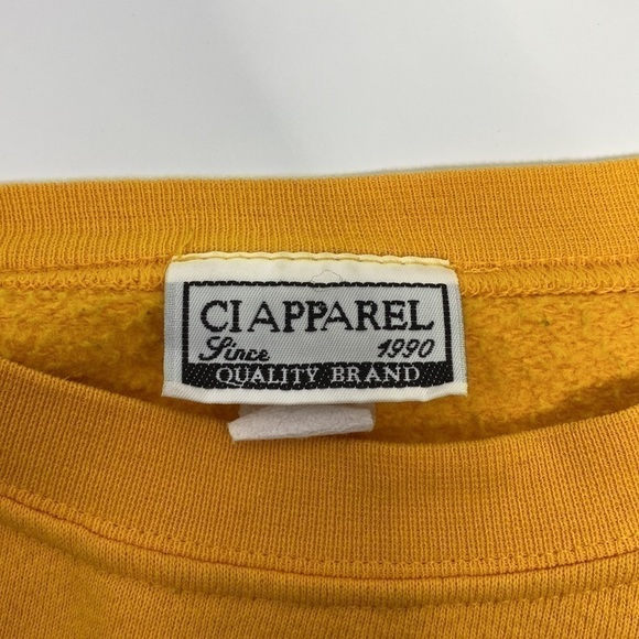 Vintage CI Apparel NDSU Bison Yellow Crewneck Sweatshirt Size Small 90's - Picture 3 of 7